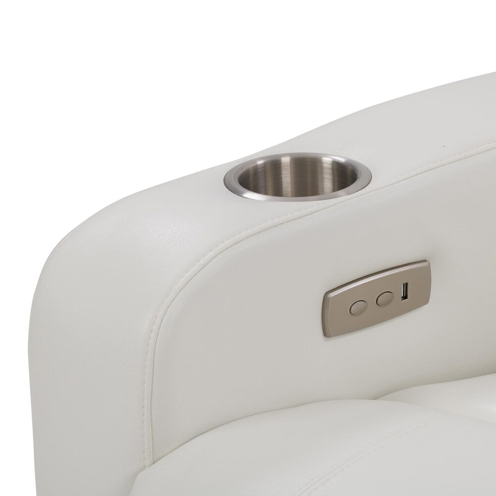 CorLiving Oren Power Theatre Wall Hugger Recliner in White, , large