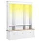 HOMLUX 9-Hook Hall Tree with 3-Cabinet in White and Natural, , large