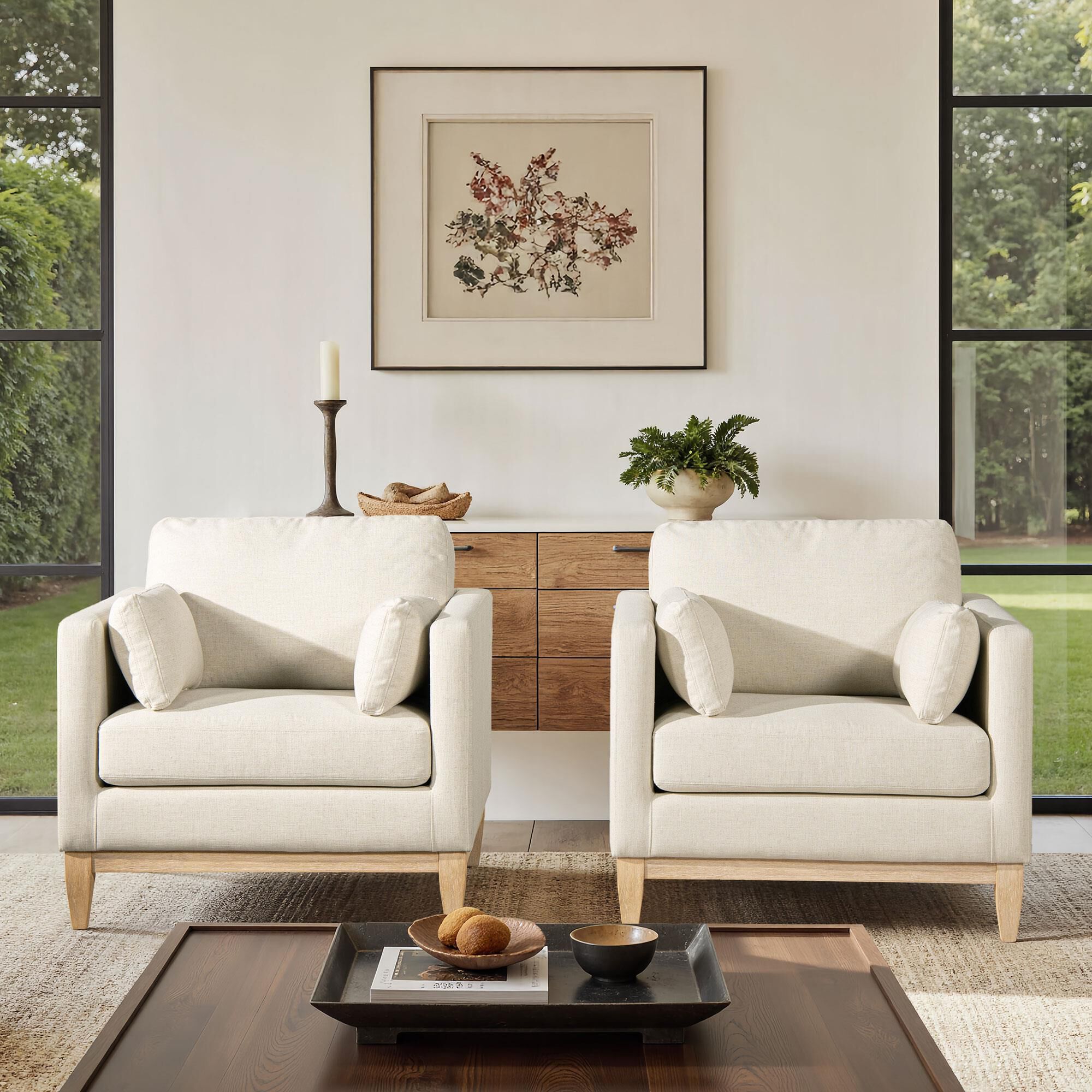 Jennifer Taylor Home Knox Accent Arm Chair in Flax White