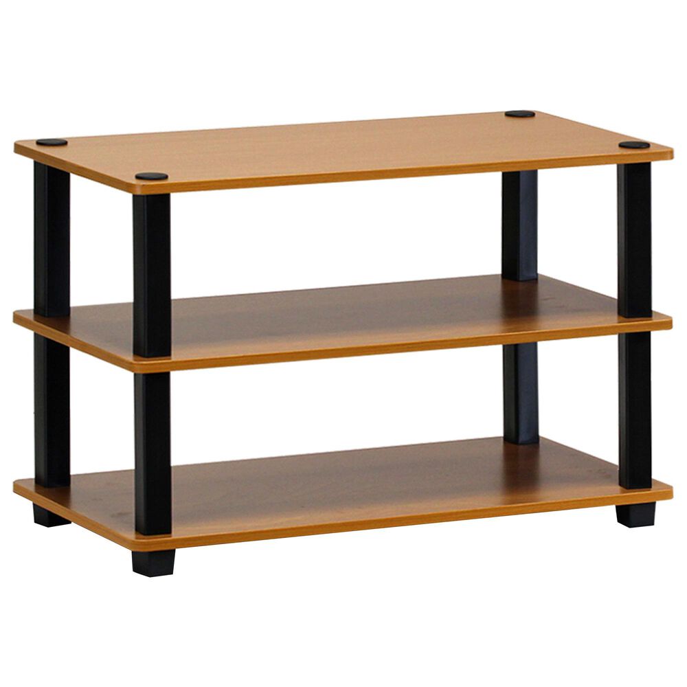 Noviland 3-Tier Shoe Rack in Light Cherry and Black, , large