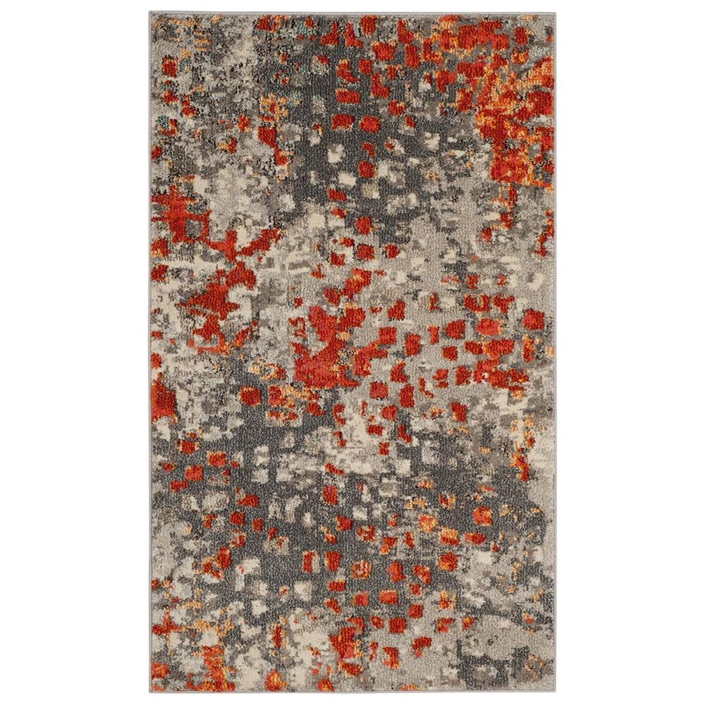 Safavieh Monaco MNC225H-3 3&#39; x 5&#39; Grey/Orange Area Rug, , large