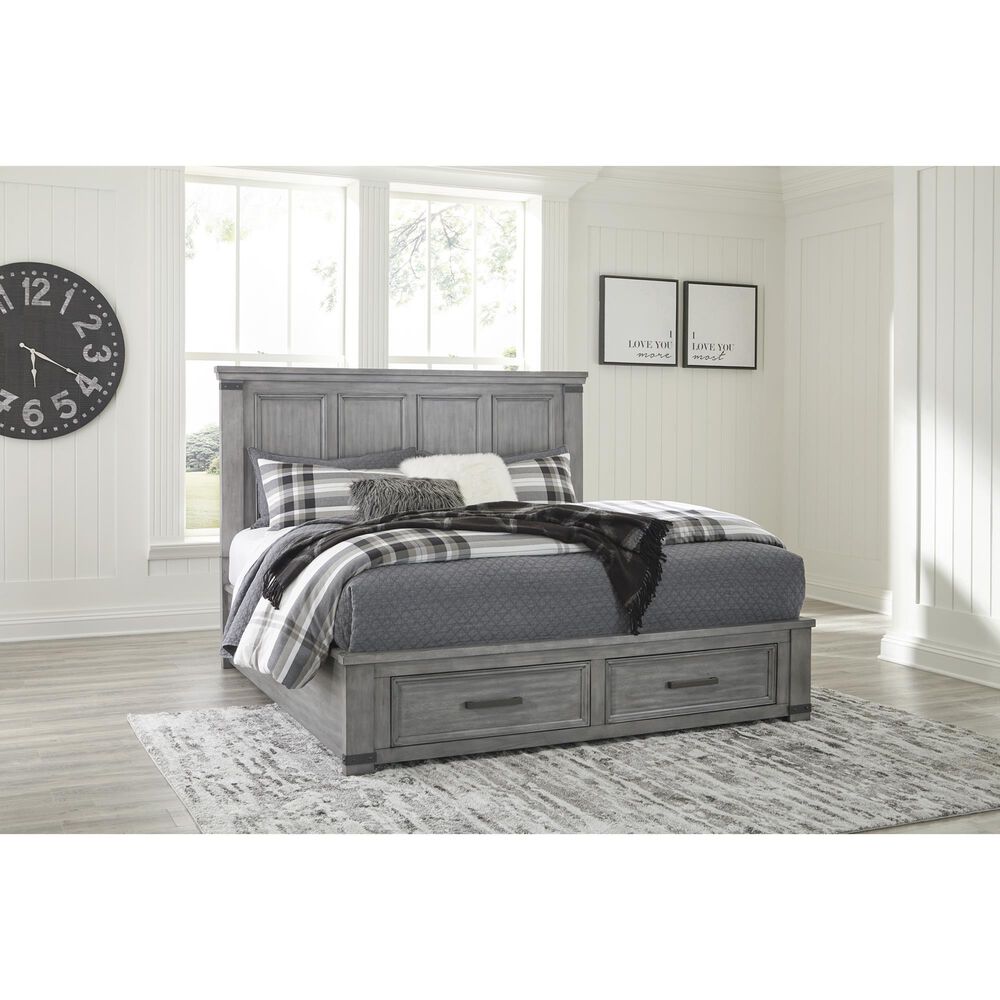 Ashley Russelyn King Storage Bed in Gray, , large