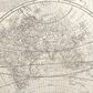 Maple and Jade 48" x 31" World Map Wall Art with Gold Frame in Beige, Black and Gray, , large