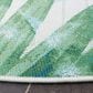 Safavieh Barbados Tropical Botanical BAR592  8" Round Green and Teal Indoor/Outdoor Area Rug, , large