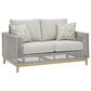 Ashley Seton Creek Stationary Patio Loveseat in Gray, , large