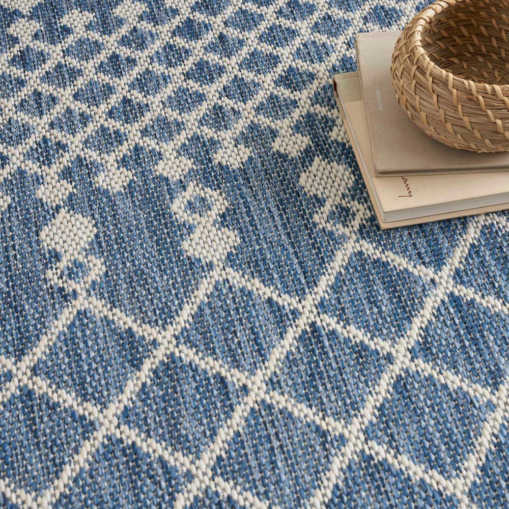 Nourison Positano Southwestern Navy Blue 6&#39; x 9&#39; Indoor/Outdoor Area Rug, , large