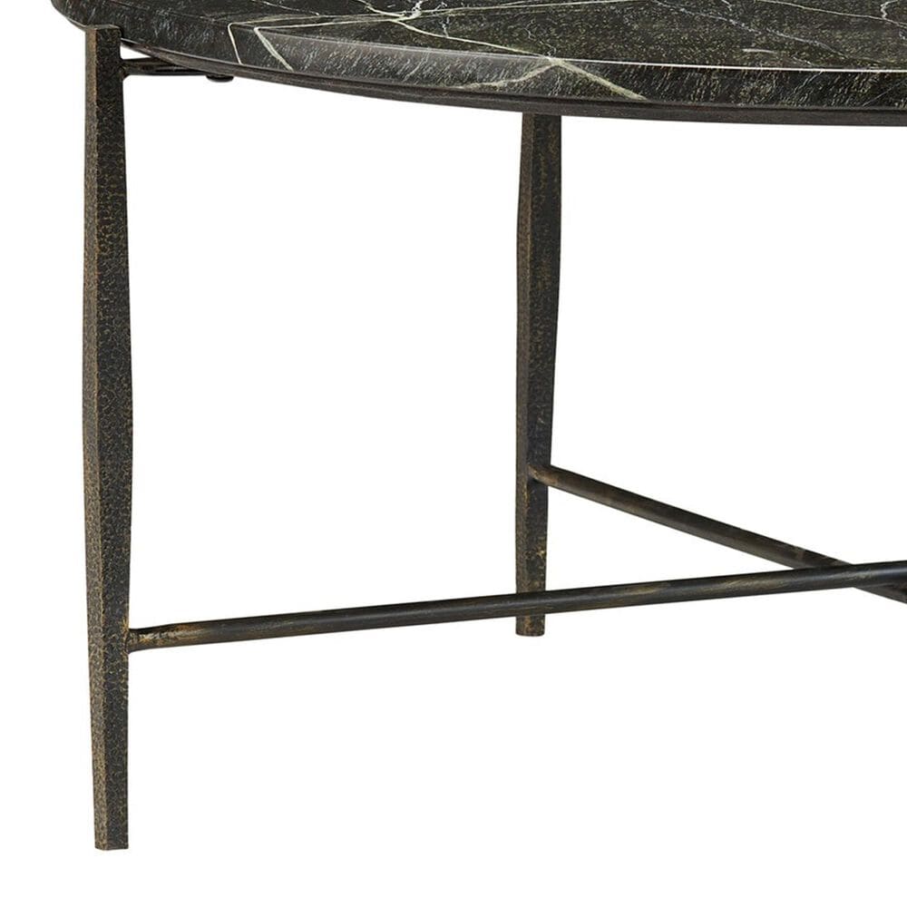Slatehouse Luma Round Cocktail Table in Black and Dark Green, , large