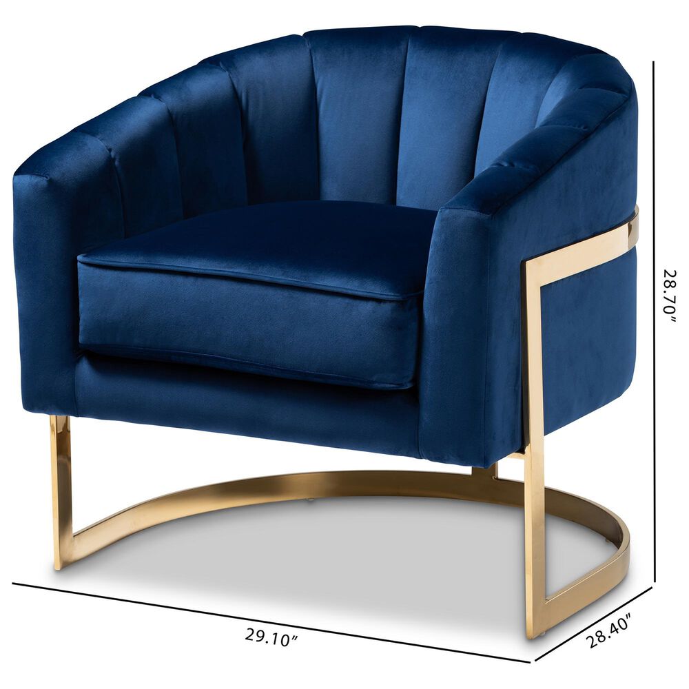 Baxton Studio Tomasso Lounge Chair in Blue, , large