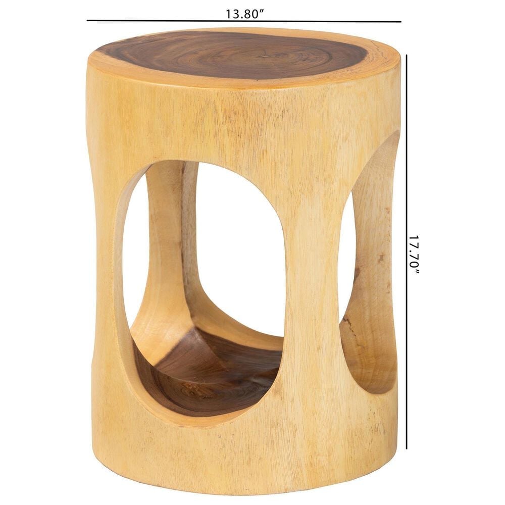 Baxton Studio Kaseko Side Table in Natural Brown, , large