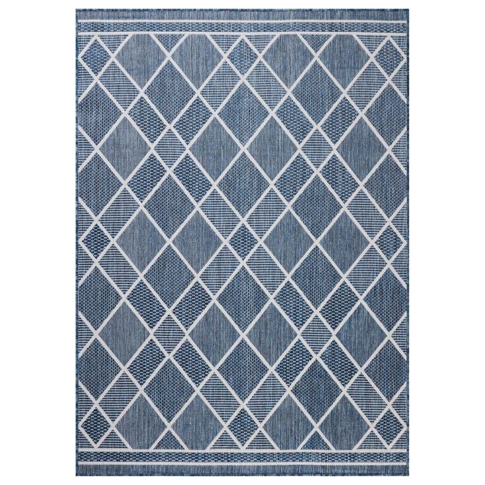 Loloi Easton Ivory and Denim 7&#39;10&quot; x 10&#39; Indoor/Outdoor Area Rug, , large