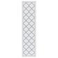 Safavieh Bermuda Contemporary 2" x 8" Ivory and Blue Indoor/Outdoor Area Performance Rug, , large