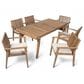 Hearth and Haven 7-Piece Outdoor Dining Set with Beige Cushions in Brown, , large