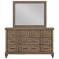 New Heritage Mariana 5 Piece King Bedroom Set in Vintage Mocha with Panel Bed, Dresser, Mirror, Nightstand and Chest, , large