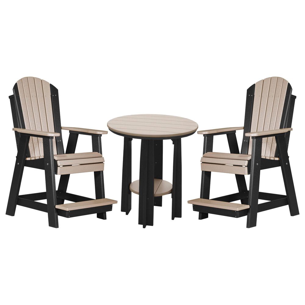 Amish Orchard 3-Piece Patio Counter Height Dining Set in Weatherwood and Black, , large