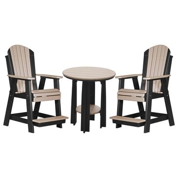 Amish Orchard 3-Piece Patio Counter Height Dining Set in Weatherwood and Black, , large