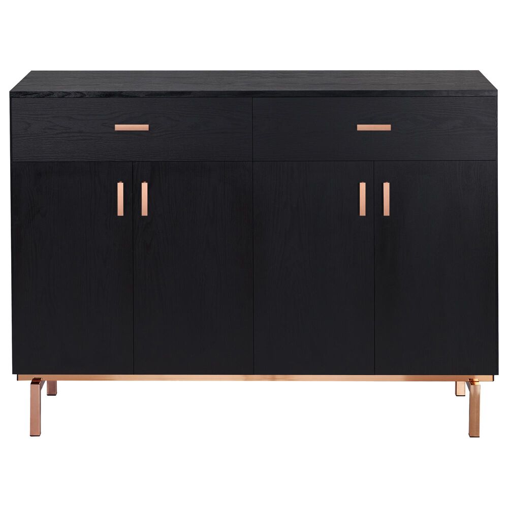 Furniture of America Lester Buffet Table in Black and Rose Gold, , large
