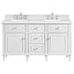 James Martin Vanities Lorelai 60" Double Vanity in Bright White with 3 cm White Zeus Quartz Top, , large