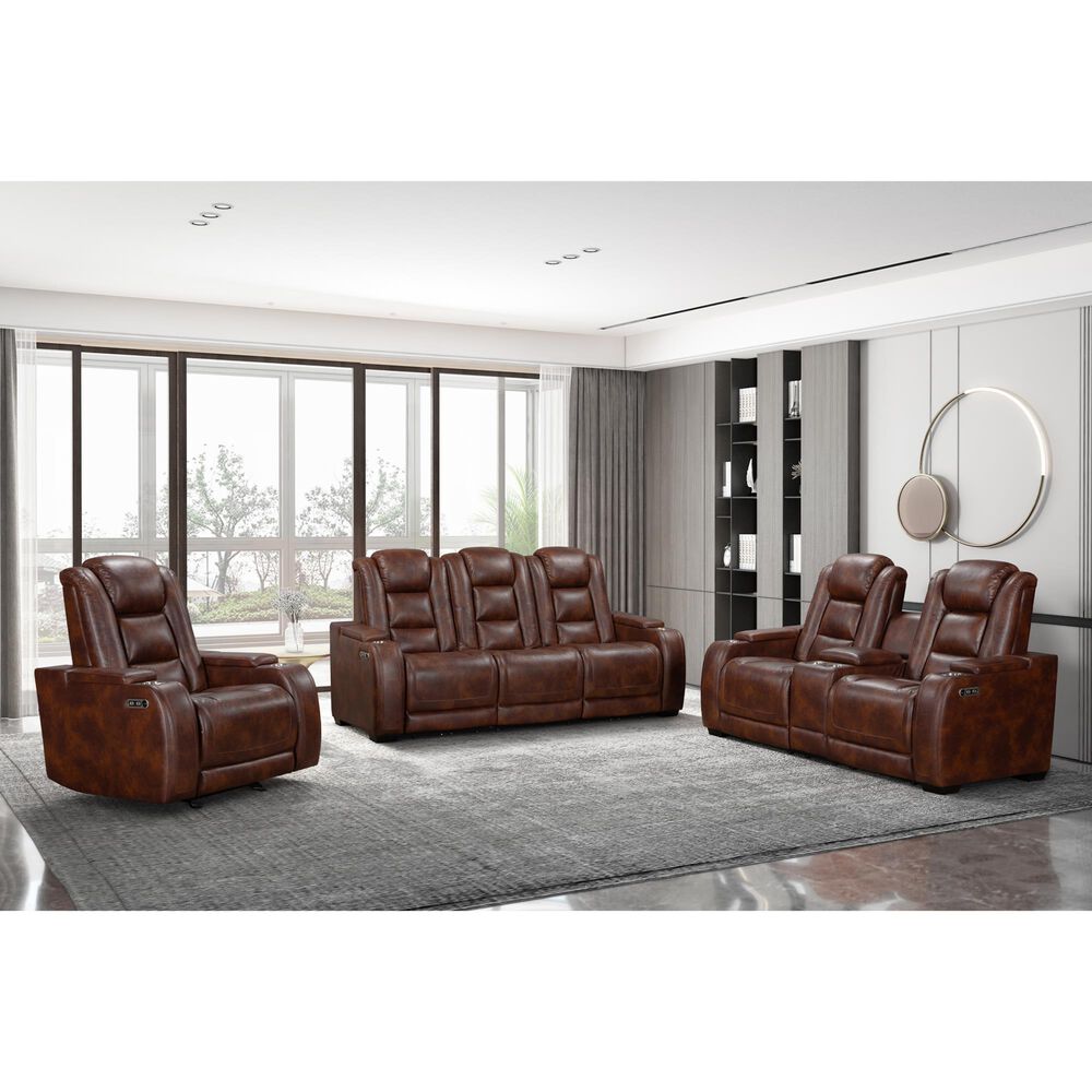 New Heritage Design Chester Power Glider Recliner in Brown, , large
