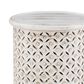 Linon Home Decor Inora Round Side Table in Distressed Antique White, , large