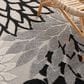 Nourison Aloha Floral 12" x 15" Black and White Indoor/Outdoor Area Rug, , large