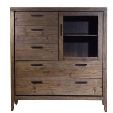 Urban Home Boracay Five Drawer One Door Walnut Sweater Chest in Wild Oats Brown, , large