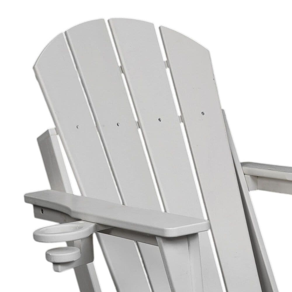 Hearth and Haven 34" Outdoor Folding Adirondack Chair with Cup Holder in White, , large