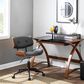 Lumisource Lombardi Desk Chair with Grey Cushion in Walnut and Black, , large