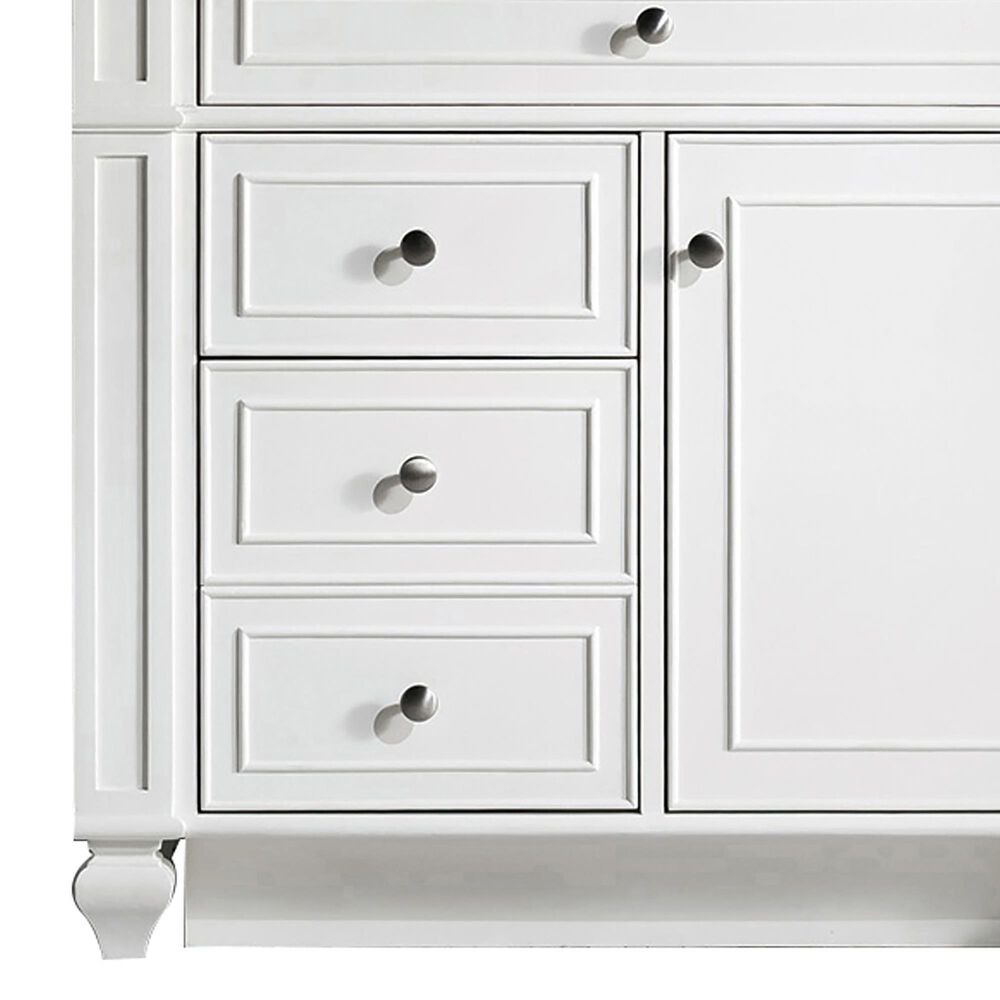 James Martin Vanities Bristol 36" Single Bathroom Vanity in Bright White with 3 cm Victorian Silver Quartz Top and Rectangular Sink, , large