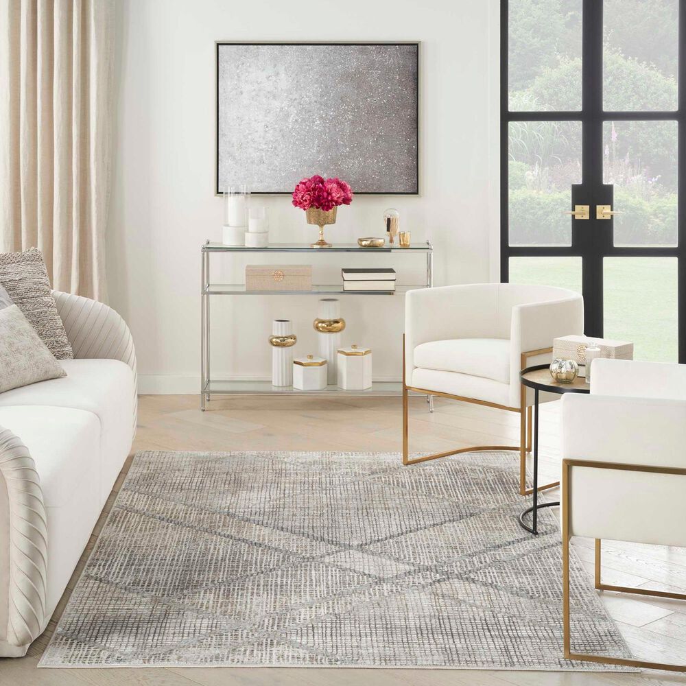 Nourison Sparkle ILI03 Grey 7'10" x 9'10" Area Rug, , large