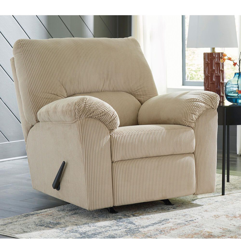 Ashley SimpleJoy Rocker Recliner in Sand, , large