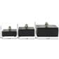 Maple and Jade 3-Piece Decorative Box Set with Knob in Black and Silver, , large