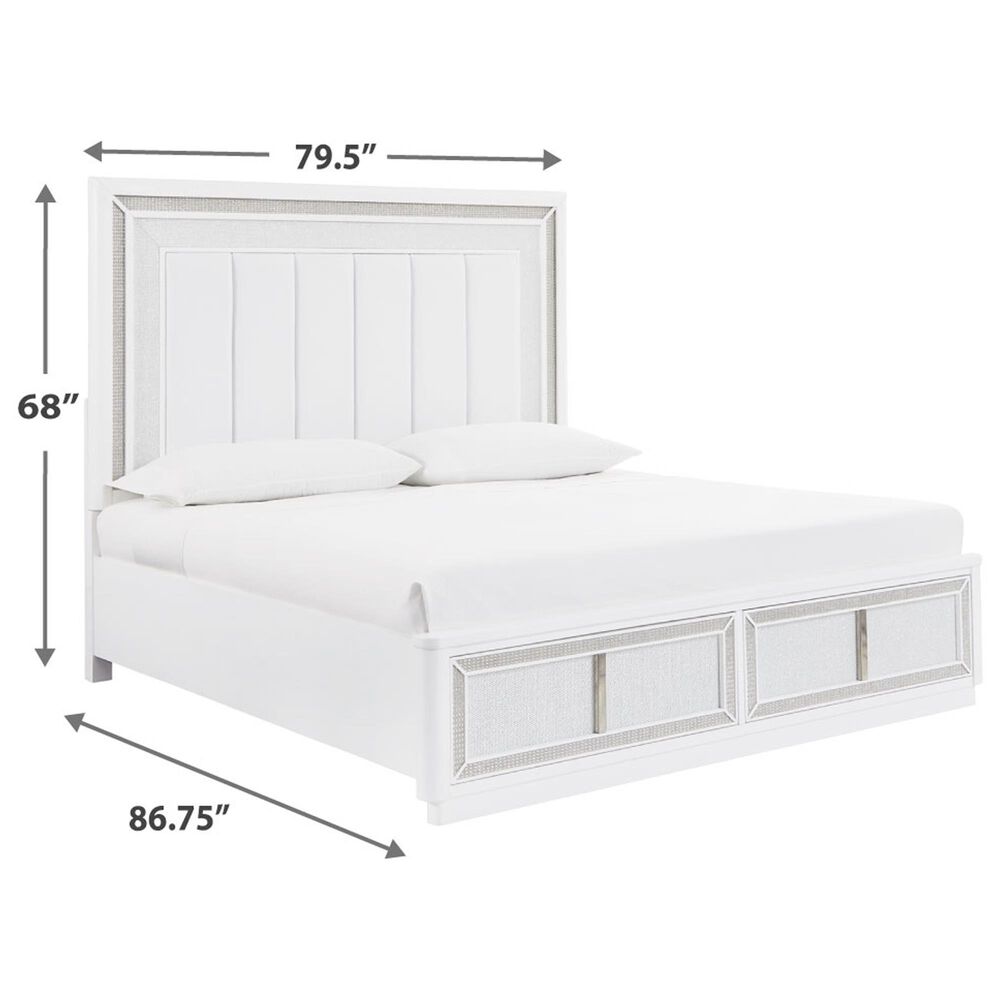 Millenium Chalanna King Upholstered Storage Bed in White, , large