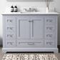 Lexora Home Dukes 48" Single Bathroom Vanity in Dark Grey with 2 cm White Quartz Top and Rectangular Sink, , large