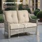 HOMLUX Outdoor Rattan Loveseat with Ergonomic in Beige, , large