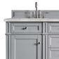James Martin Vanities Brittany 60" Double Bathroom Vanity in Urban Gray with 3 cm Eternal Jasmine Pearl Silestone Top, Rectangular Sinks and FreePower Wireless Charger, , large