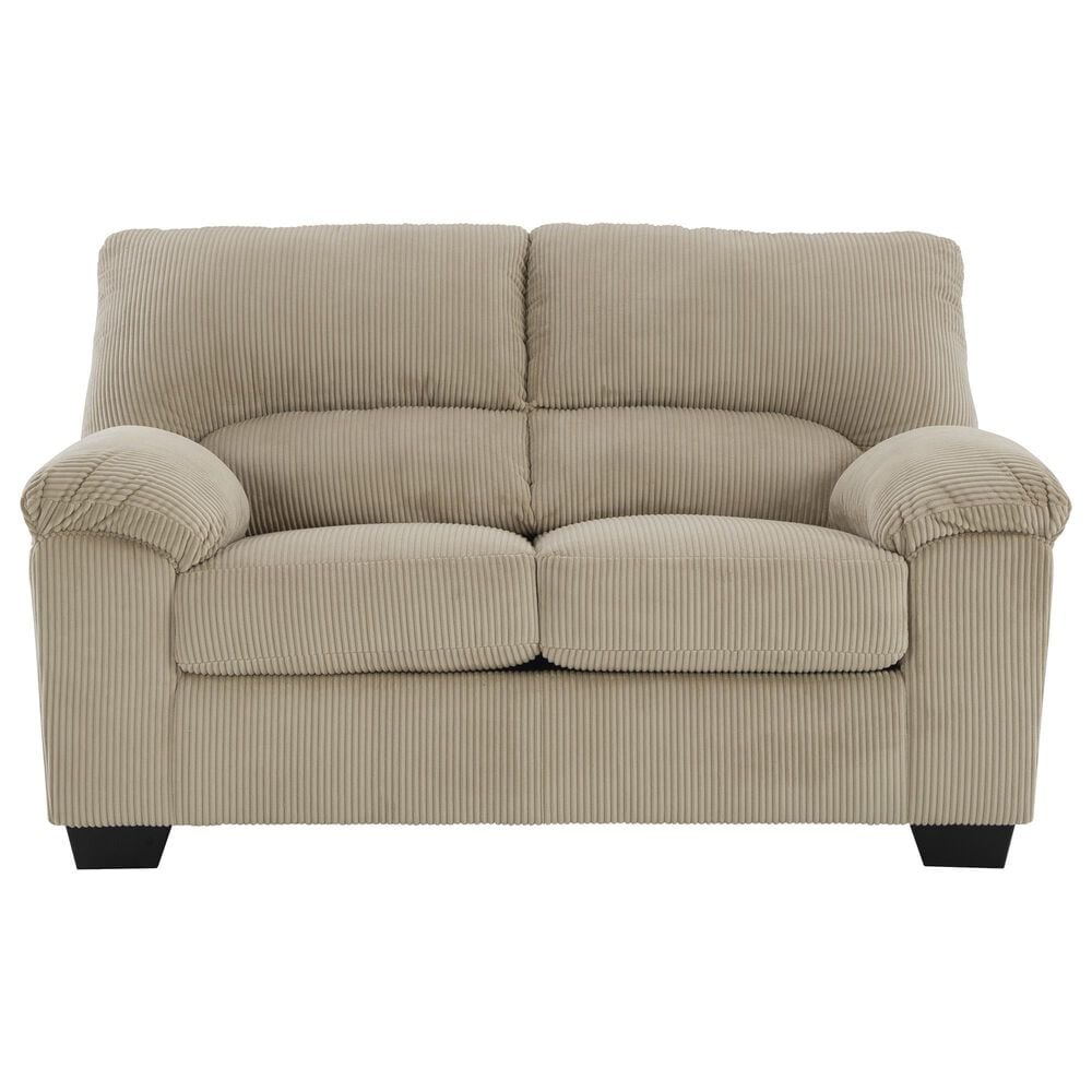 Ashley SimpleJoy Stationary Sofa and Loveseat Set in Sand, , large