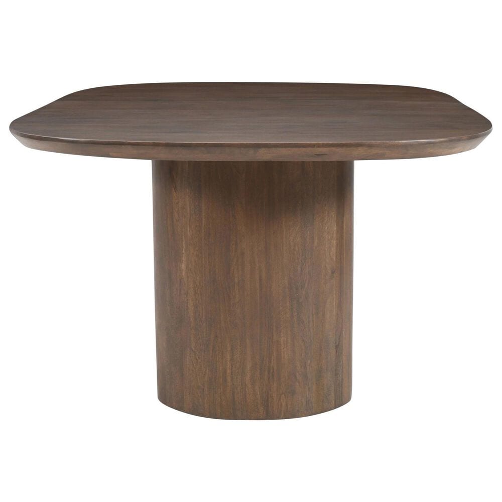 Waltham Luna and Gibson 7-Piece Rectangular Dining Set in Brown and Antique Brass, , large