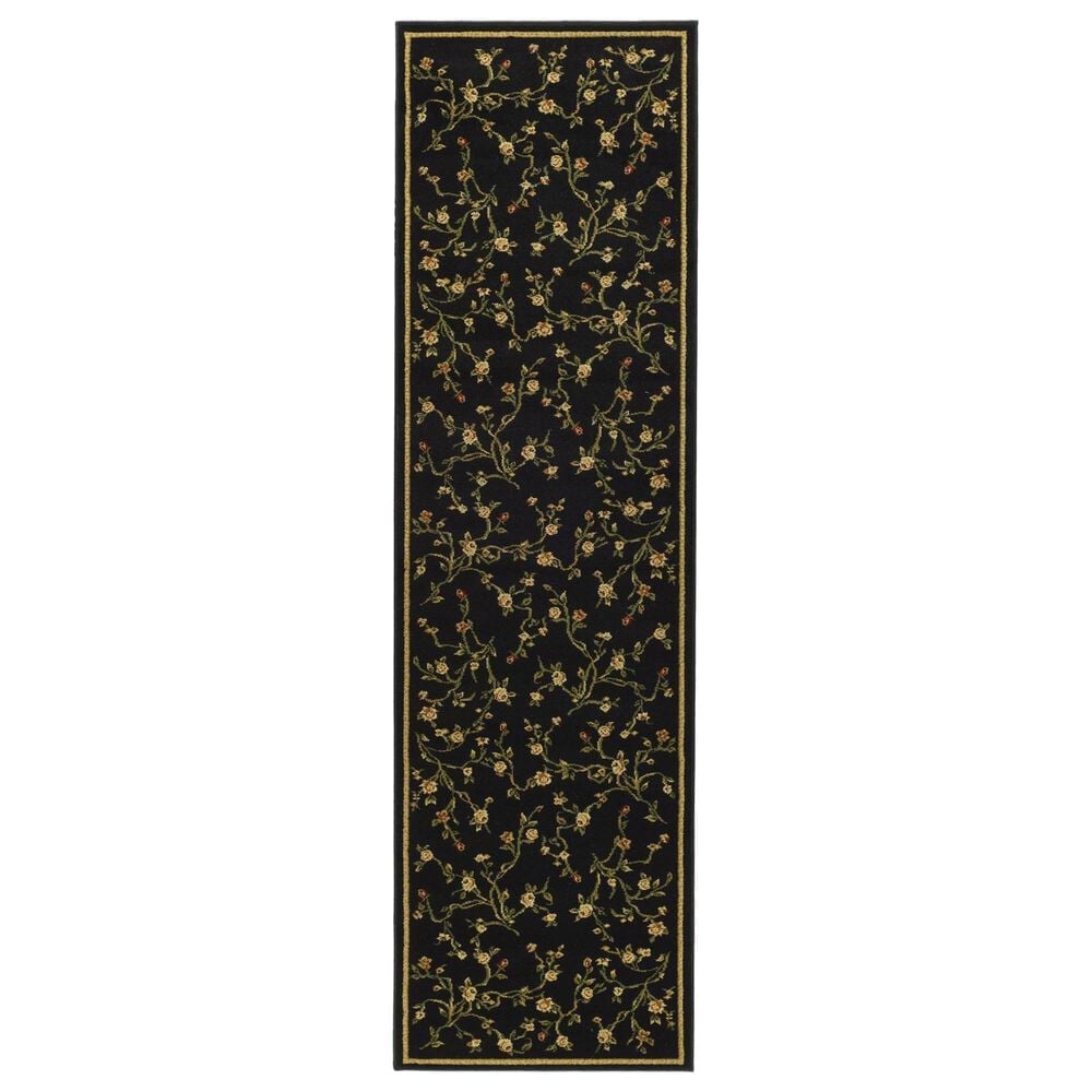 Safavieh Lyndhurst 2"3" x 20" Black and Green Runner, , large