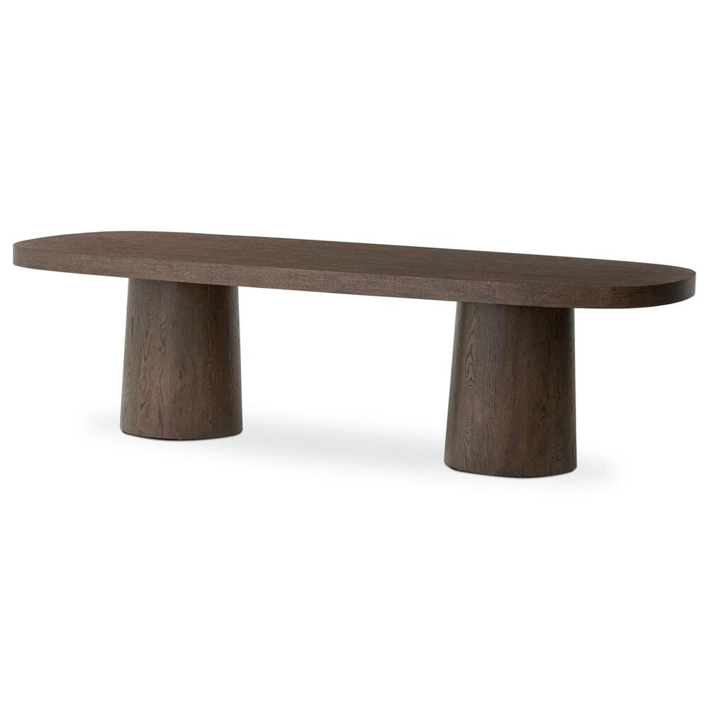 Four Hands Valen Dining Table in Rustic Brown Oak Veneer - Table Only, , large