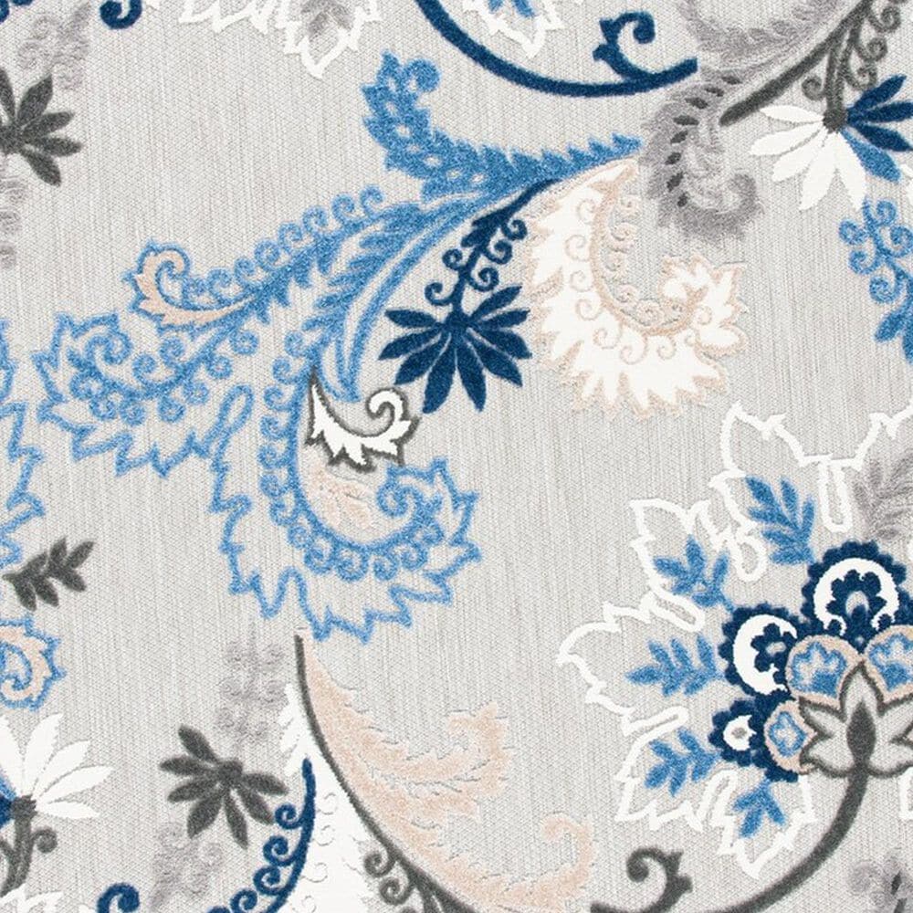 Safavieh Cabana CBN305F 6&#39;7&quot; Round Grey and Blue Indoor/Outdoor Area Performance Rug, , large