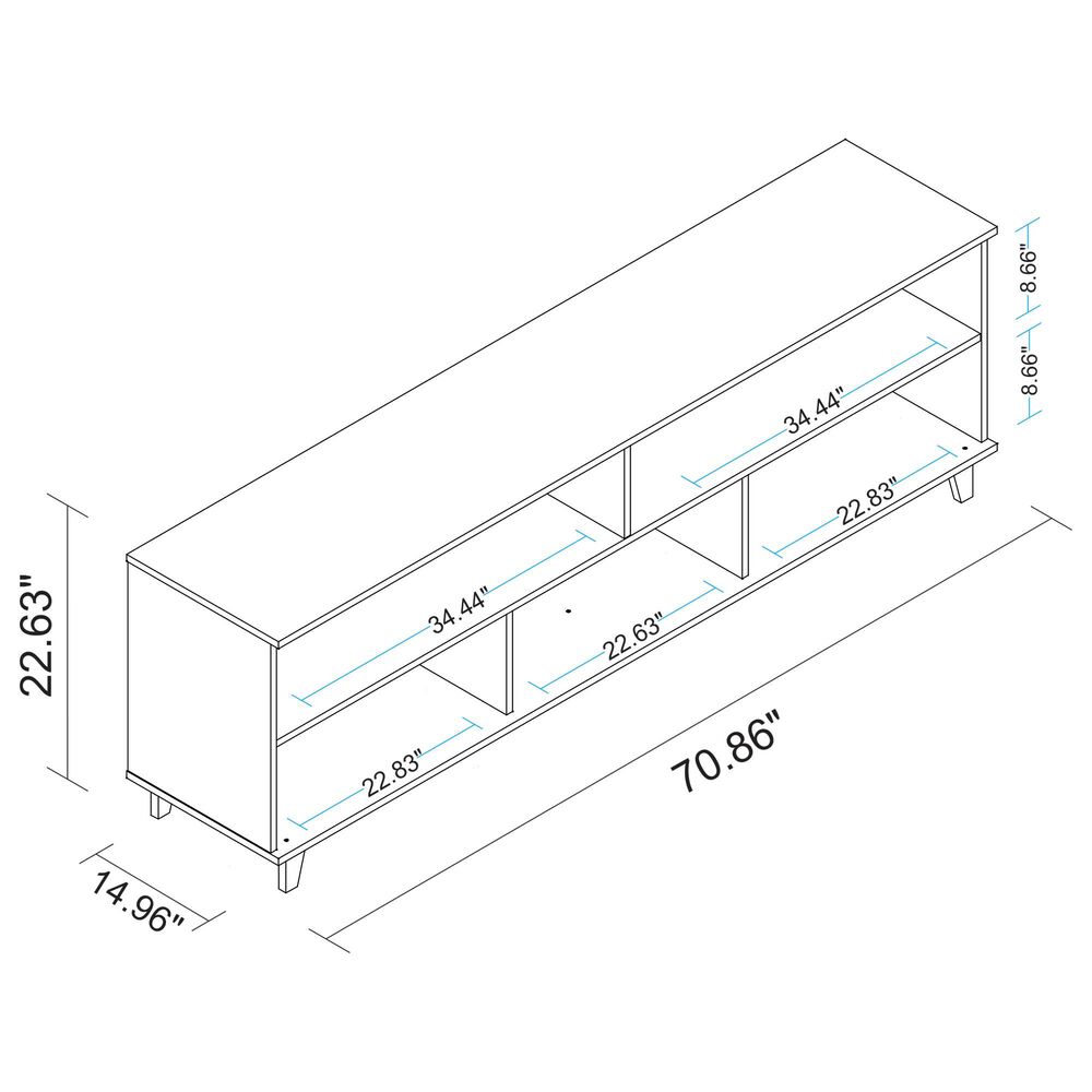 Dayton Warren 70.87&quot; TV Stand in White and Oak, , large