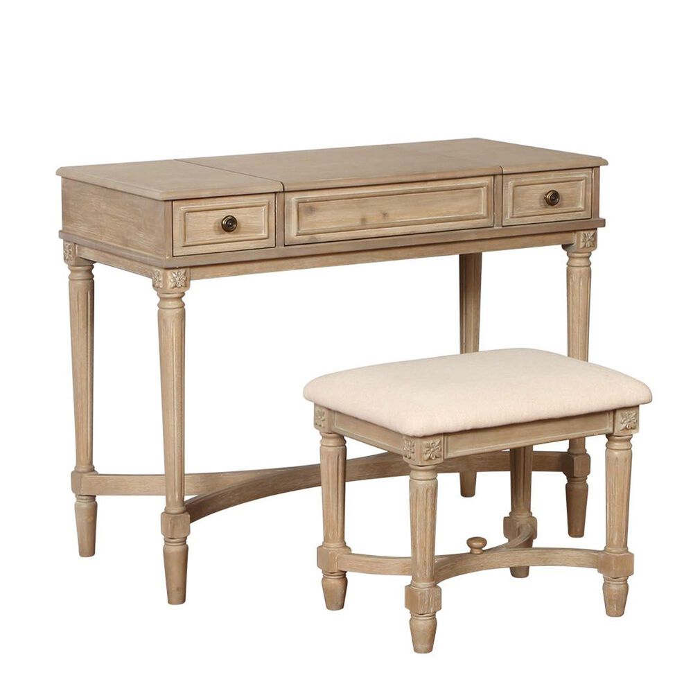 Linden Boulevard Vanity And Bench Set In Gray Wash Nebraska Furniture Mart Linden Boulevard Vanity And Bench Set, Nebraska Furniture Mart Makeup Vanities