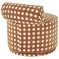 Maple and Jade Round Swivel Chair in Brown and White, , large