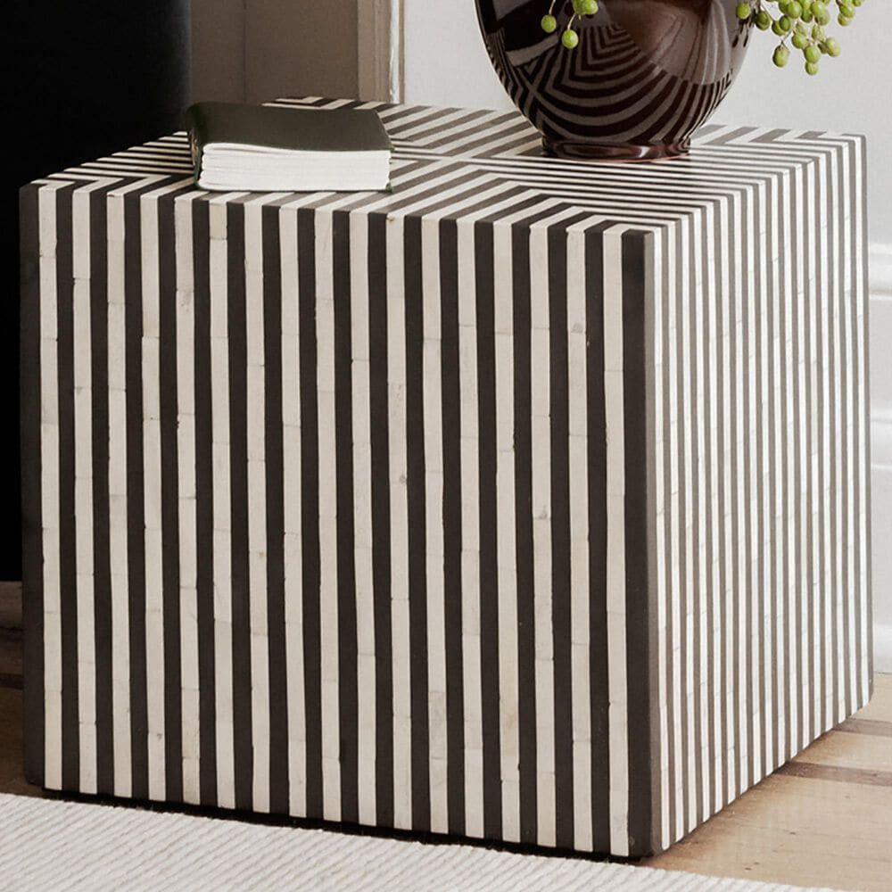 Moe&#39;s Home Collection Terning Side Table in White and Black, , large