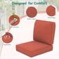 Sunwell Garden 4" Thick Outdoor Seat and Back Cushion Set in Red, , large