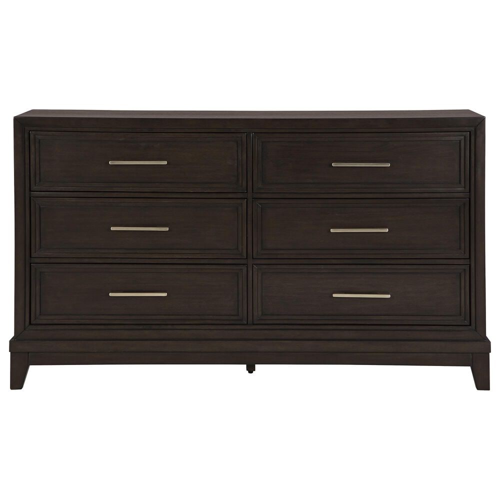 Ashley Neymorton 6-Drawer Dresser and Mirror in Dark Grayish Brown, , large