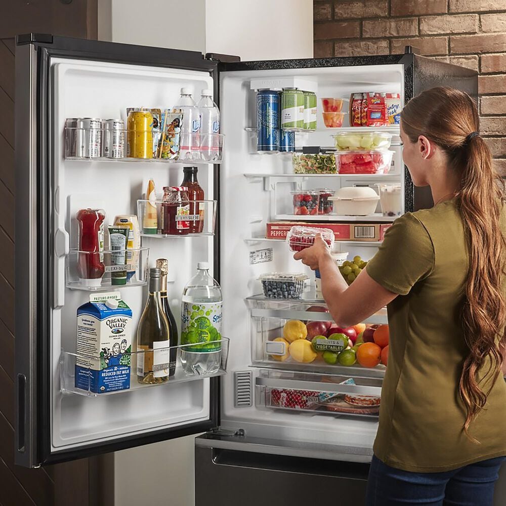 Whirlpool 12.7 Cu. Ft. Counter-Depth Wide Bottom-Freezer Refrigerator in Black Stainless, , large