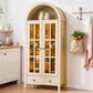 HOMLUX 71" Arched Curved Storage Cabinet in White, , large