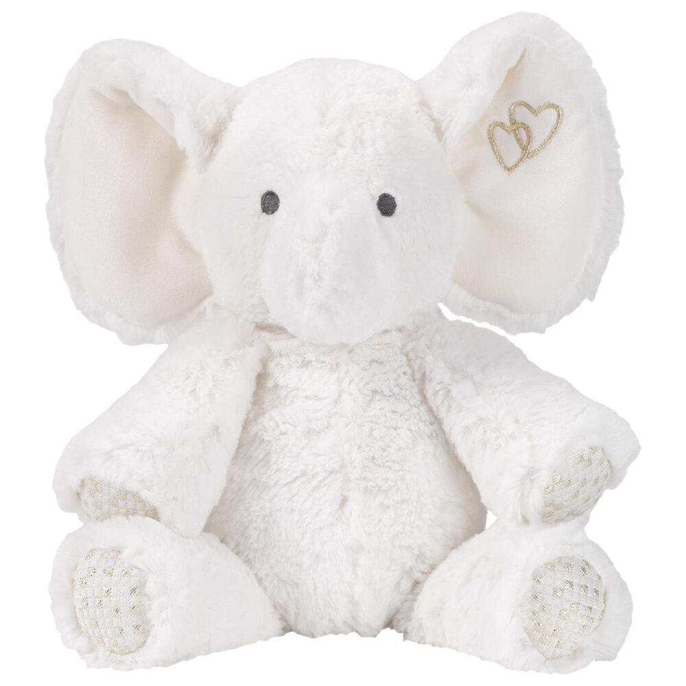 Lambs and Ivy Plush Elephant Marshmallow in White and Gold, , large