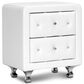 Baxton Studio Stella 2-Drawer Upholstered Nightstand in White, , large